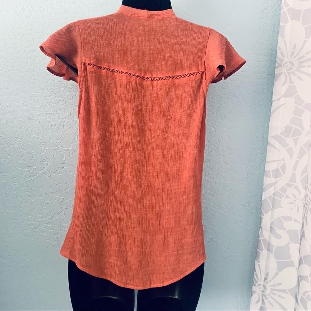 OLM Coral Cross Stitch Top. Size medium. - Picture 6 of 12